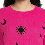 No Boundaries Pink and Black Sun and Moon Sweater Photo 6