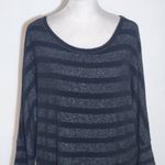 Market & Spruce  Black and Gray Stripe Knit Top Size Medium Black Stripe Top Photo 2