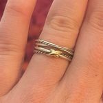David Yurman  Silver and Gold Twisted Ring Photo 0