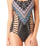 No Boundaries  Retro One Piece Swimsuit  Removable Cup Swimwear D22 Photo 0