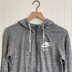 Nike  Women's Gray Cotton Blend Long Sleeve Casual Hooded Full Zip Jacket Size S Photo 3