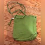 Ilze Heider Green Leather Flower Design Vintage Crossbody Handbag Photo 3