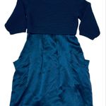 Mind Code Mint Womens Dress Size S Navy Blue Solid Sweater Sheath Knee Length Long Sleeve Photo 0