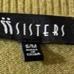 77 Sisters Sweater Womens Small Medium Green Distressed Pullover Sweatshirt Photo 5