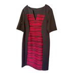 Connected Apparel Women's Black Red Career Dress Size 16 Short Sleeve Photo 1