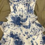 Blue floral homecoming dress Photo 0
