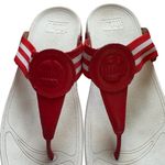FitFlop Walkstar Toe Post Sandals Red White Striped Flip Flop Comfort Size 9 Photo 7