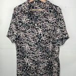 Notations Woman’s Leopard Print Button Down Top short Sleeves size 1X Photo 0