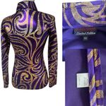 VINTAGE Y2K RARE EQUESTRIAN HOBBY HORSE WESTERN IRRIDESCEN JACKET X SMALL EUC #4 Gold Size XS Photo 3