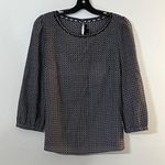 J.Crew Purple Black Cut out Neck Silk Blouse Photo 0