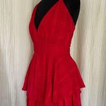 Saints + Secrets Sz M Red Tiered Romper Ruffles Spaghetti Strap V Photo 4