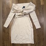 Abercrombie & Fitch NWT  Long Sleeve Off-Shoulder Cream Mini Dress XXSP Photo 1
