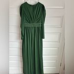 Mac Duggal  55702 Satin Puff Shoulder Rhinestone Encrusted Gown‎ Green 10  NEW Photo 8