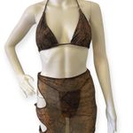 Matte Collection Snake Print 3 Piece Bikini Set Photo 0