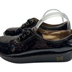 Alegria Black cheetah animal print clogs loafers ribbon laces 41 Photo 0