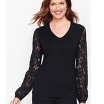 Talbots  Lace Poet Sleeve Sweater Black Size XL‎ Photo 0