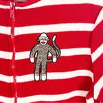 Nick & Nora Red Striped Front Zipper Foot Enclosure Long Sleeves Pajamas Small Photo 3