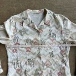 Vintage 90s Pastel Desert Chevron Cactus Button Up Cowgirl Western Shirt Green Size M Photo 6