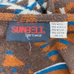 Vintage Sunbelt Sportswear Brown Teal Blue Tribal Wool Wrap Jacket Photo 8