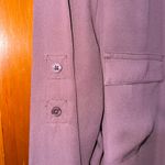 EXPRESS Women's Mauve Blouse with Gold Zipper Photo 4