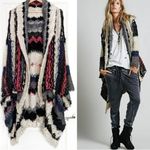 Free People Rare Sloppy Joe Retro Boho Cardigan Sweater Duster Size Small Photo 1