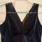 Black Satin Chemise with V Photo 4