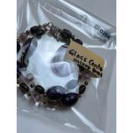 Purple & Brown Beaded Necklace With Large Glass Center Pendant Photo 5