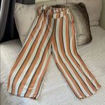 Billabong  rayon striped comfy pull on elastic waist wide leg pants M Photo 0