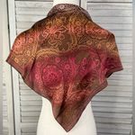 Jones New York Square Silk Scarf Medallion Pattern Brown/Multi Photo 0