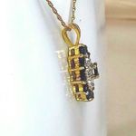 Sapphire and Diamond Vermeil Pendant & 14kt Yellow Gold Spring Clasp Necklace Photo 3