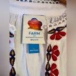 Farm Rio NWOT / Anthropologie | Embroidered Peasant Boho Puff Sleeve Blouse, L Photo 8