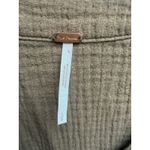 Free People  Women's Olive Green Long Sleeve Gauze Button Top Shirt Photo 3