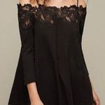 Meadow Rue Lace Applique Off Shoulder Blouse Black Photo 0