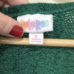LuLaRoe  Womens Cardigan Sweater Small Green Short Sleeve Open Front Relaxed Photo 3