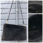 Vintage Magid Soft Suede Black Slim Line Zipper Top Crossbody Clutch Bag Photo 2