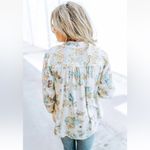 Free People  HOLD ON TO ME FLORAL LONG SLEEVE BLOUSE IVORY COMBO SIZE SMALL Photo 6