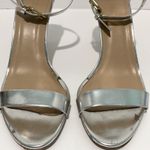J.Crew 9 Silver Heels One Strap Ankle Strappy Open Sandals Holiday Party Formal Photo 3