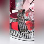 AZALEA WANG CATRIONA CHUNKY EMBELLISHED SANDAL IN SILVER Black Size 9 Photo 4