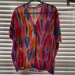 JODIFL  Multicolor Feather Pattern Blouse Photo 0