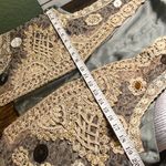 Vintage Silk Vest Lace Embellished Beads Sequin Floral Boho Size XL Photo 13