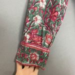 Rain & Rainbow Floral Top Kurti Tunic Peplum Cropped Sleeve Small Women Blouse Pink Photo 10