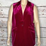 Coldwater Creek  NWT Women’s Size 20 Pink Velvet One Button Boyfriend Vest Jacket Photo 0