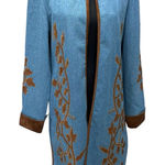 VTG Isabella's Journey Blue Jean Denim Jacket/Coat Faux‎ Suede Long Sleeve S Photo 0