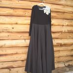 Mac Duggal 11832 Black Long Sleeve Taffeta 3D Flower Ball Gown Dress Photo 5