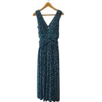 Chiara Boni  La Petite Robe Blue Green Abstract V-Neck Maxi Dress Small Photo 2