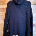 UGG  Black Chunky Knit Turtleneck Sweater with ties on side. Size Small Photo 1
