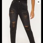 Pretty Little Thing BLACK EXTREME RIPPED UP MOM JEANS Photo 1