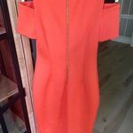 Calvin Klein Scuba midi dress coral orange wedding guest business office formal Photo 6