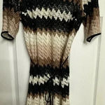 Dress Barn Dress barn women’s brown zig zag v neck crocheted cover up plus size 16 Photo 0