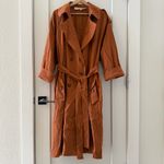 Jen's Pirate Booty  Basic Instinct Trench Coat Sunburn Linen Blend Size M/L Photo 5